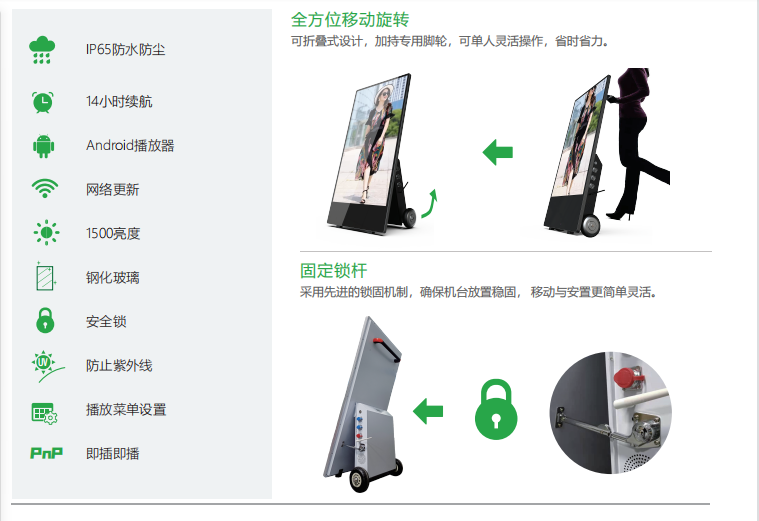 43寸室外推拉式液晶數(shù)字水牌，帶電池版續(xù)航12小時(圖2)