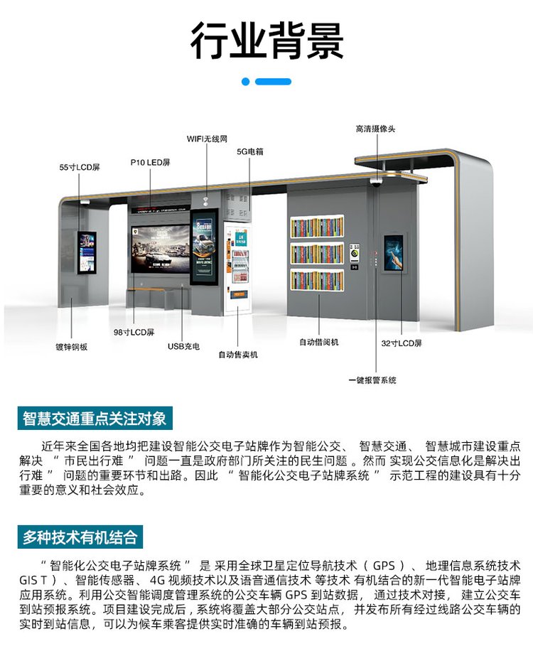55寸室外獨(dú)立式電子公交站牌液晶廣告機(jī)(圖8)