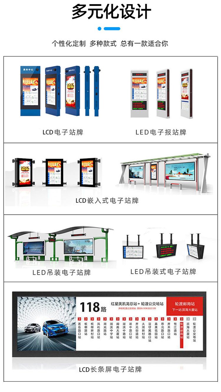 55寸室外獨(dú)立式電子公交站牌液晶廣告機(jī)(圖5)